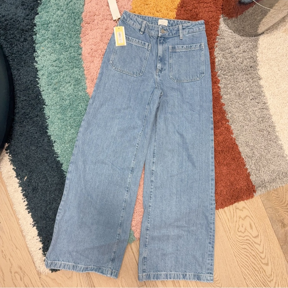NWT 115624 STAR POCKET WIDER JEAN WILFRED NO STRESS LIGHT BLUE 26
